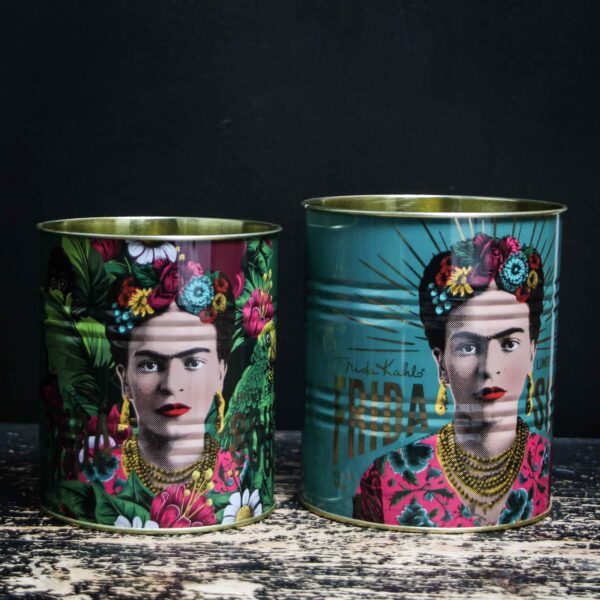 Frida Kahlo Tins - Blue & Green - Vintage Style Decorative Tins - Set of 2 - Image 2