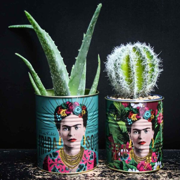 Frida Kahlo Tins - Blue & Green - Vintage Style Decorative Tins - Set of 2